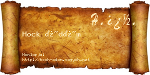 Hock Ádám névjegykártya